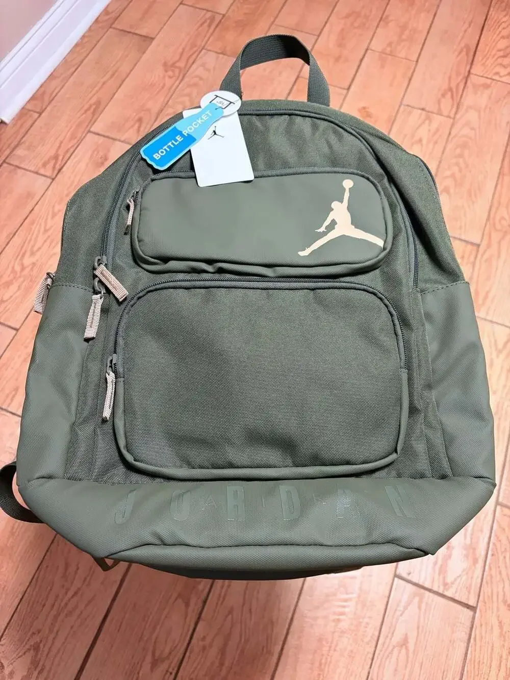 Jordan Unisex Olive Green Multi-Compartment Backpack